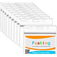 Fushing Tarjetas de identificación 50 pcs claro plástico horizontales Nombre etiqueta Badge Id Tarjeta(S)
